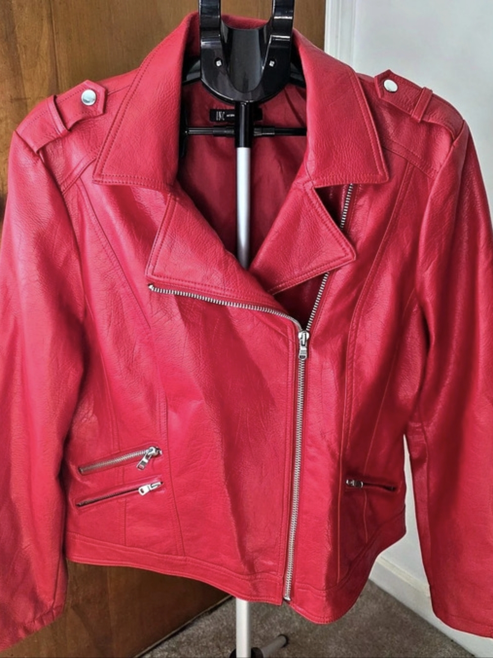 INC International Concepts Faux-Leather Biker Jacket